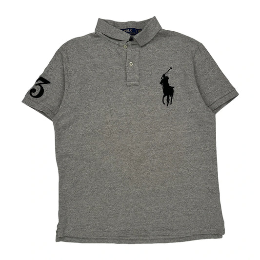 Polo By Ralph Lauren Slim Fit Polo Shirt - Large Grey Cotton