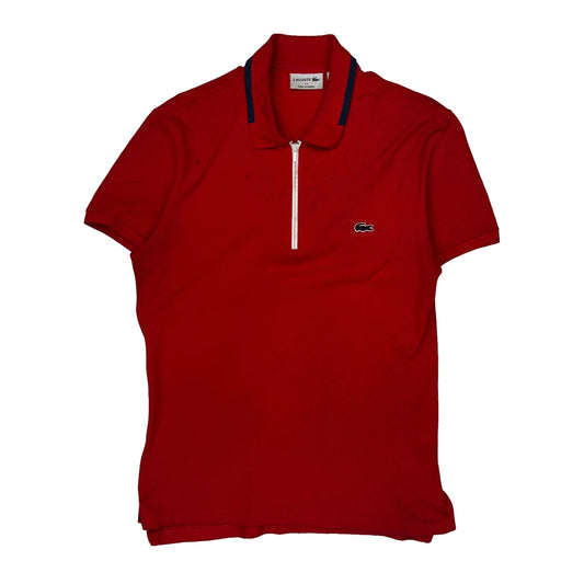 Lacoste Polo Shirt - Medium Red Cotton