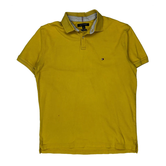 Tommy Hilfiger Polo Shirt - Large Yellow Cotton