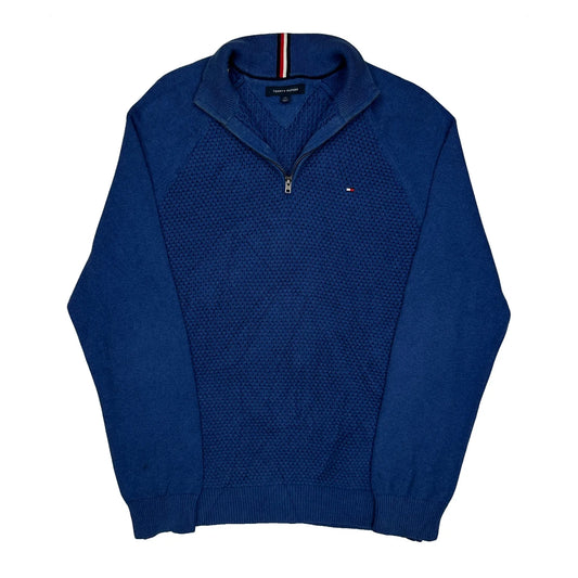 Tommy Hilfiger 1/4 Zip - Large Blue Cotton