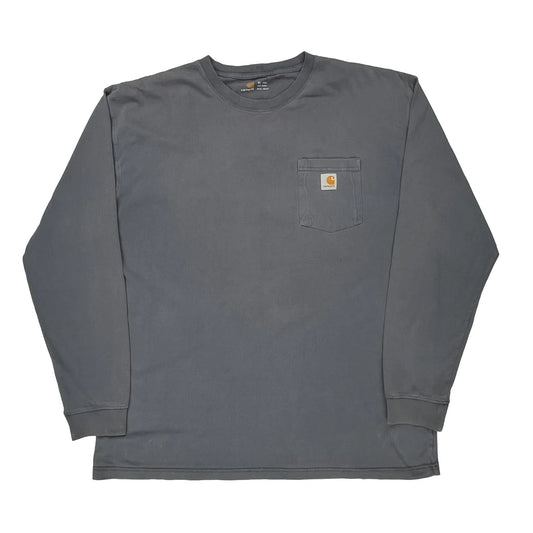 Carhartt Long Sleeve T-Shirt - XL Grey Cotton