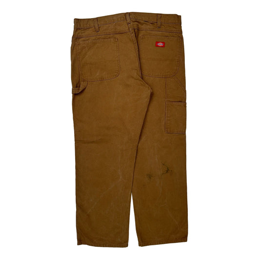Dickies Carpenter Trousers - 36W 31L Brown Cotton