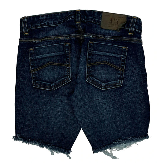 Vintage Armani Exchange Denim Shorts - 27W UK 6 Dark Wash Denim