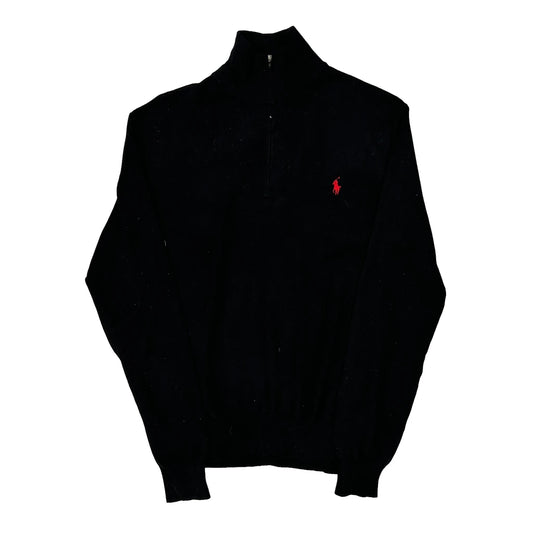 Polo By Ralph Lauren 1/4 Zip - Large Black Cotton