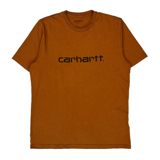 Carhartt T-Shirt - Large Orange Cotton