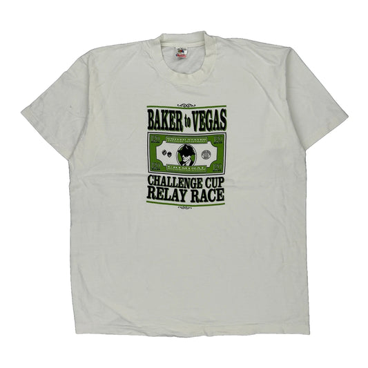 Baker To Vegas Challenge Cup Relay Race Fruit Of The Loom Single Stitch T-Shirt - XL White Cotton
