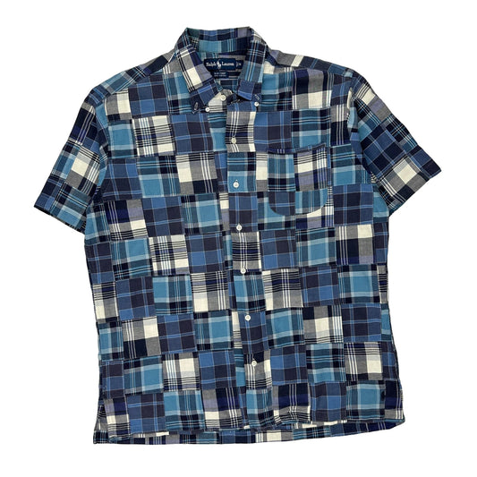 Ralph Lauren Checked Short Sleeve Shirt - Medium Black Cotton