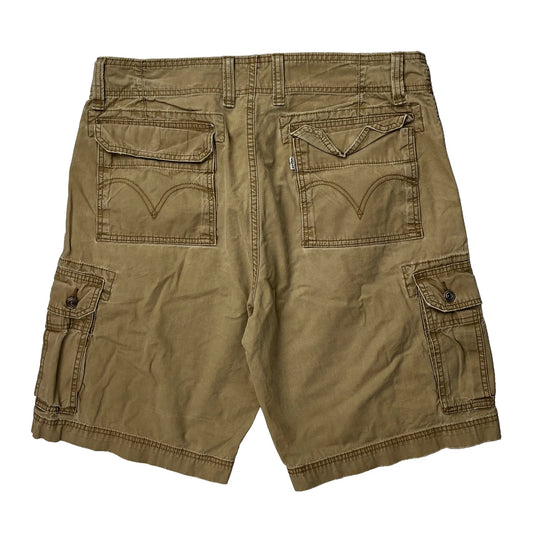 Vintage Levis Cargo Shorts - 34W 11L Beige Cotton