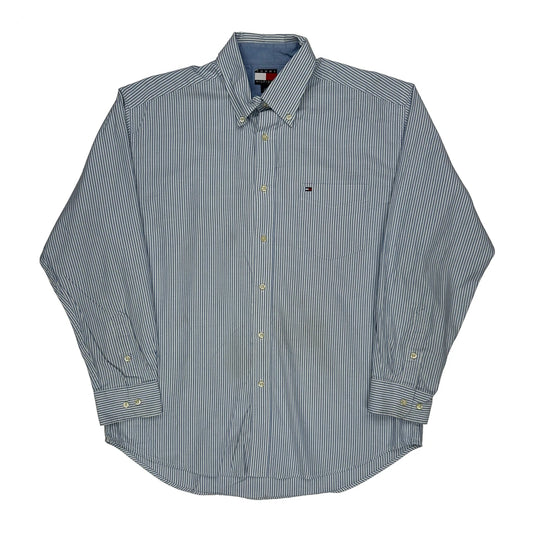 Tommy Hilfiger Striped Shirt - Large Blue Cotton