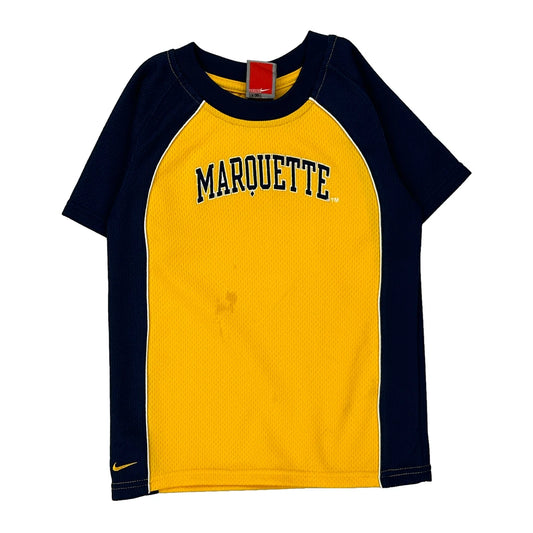 Age 3 Marquette Nike T-Shirt - 2XS Yellow Polyester