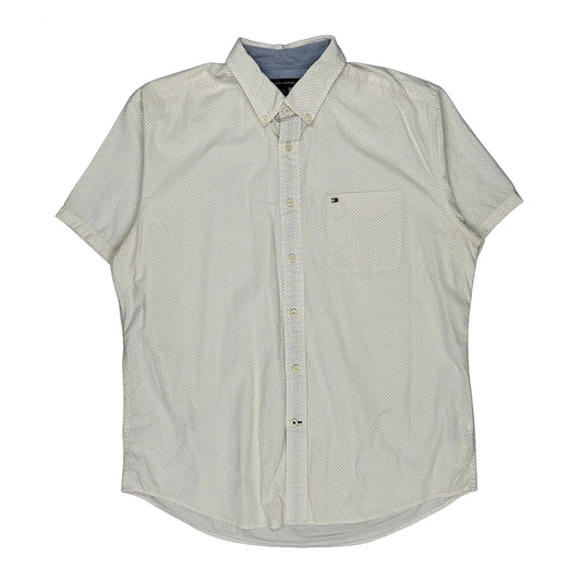 Vintage Tommy Hilfiger Short Sleeve Shirt - Large White Cotton