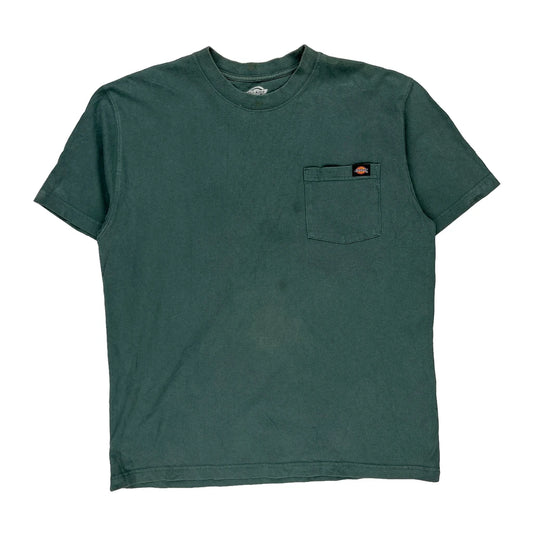 Dickies T-Shirt - Large Green Cotton