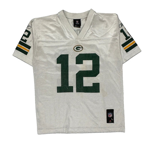 Age 12-13 Green Bay Packers N.F.L. Team Apparel Jersey - Large White Polyester