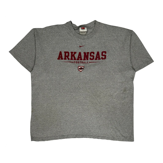 Arkansas Football Nike College T-Shirt - XL Grey Cotton