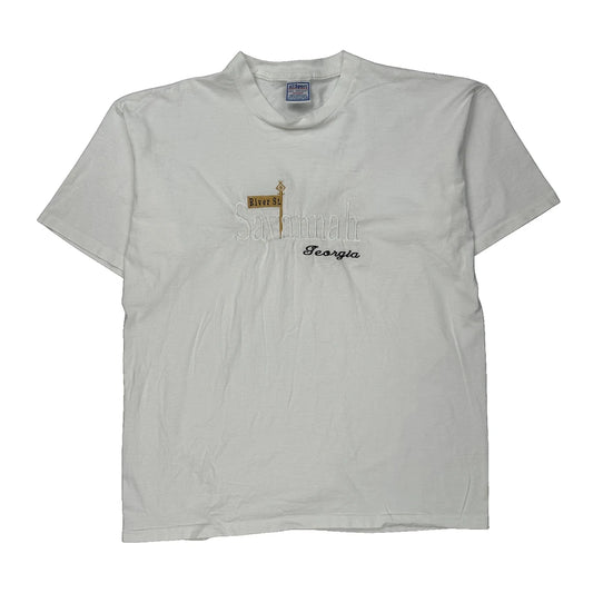 Savannah Georgia All Sport Graphic T-Shirt - XL White Cotton