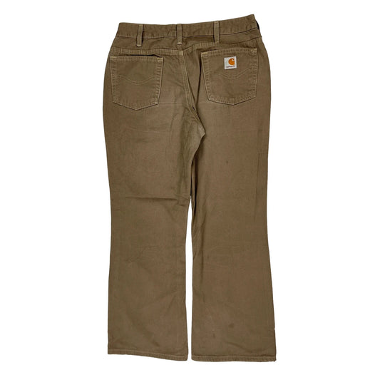 Carhartt Boot Cut Trousers - 32W UK 12 Brown Cotton