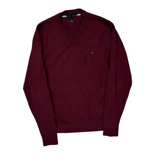Tommy Hilfiger Jumper - XL Burgundy Wool Blend