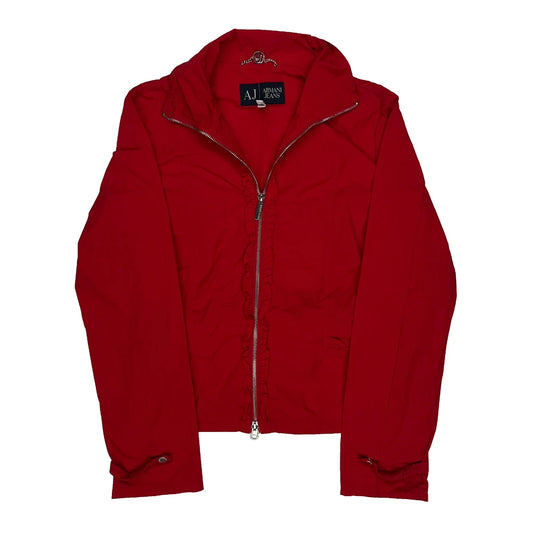 Vintage Armani Jeans Jacket - Large Red Polyester