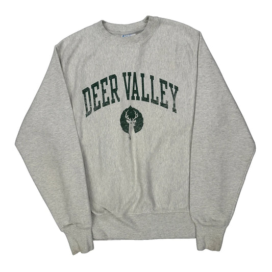Deer Valley Champion College Sweatshirt - Small Grey Cotton