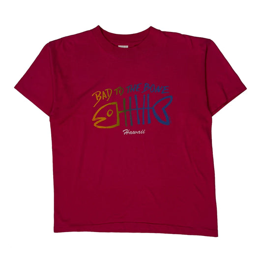 Hawaii Murina Graphic T-Shirt - Large Pink Cotton Blend