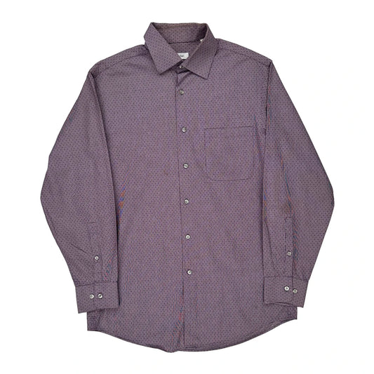 Calvin Klein Patterned Shirt - Medium Purple Cotton