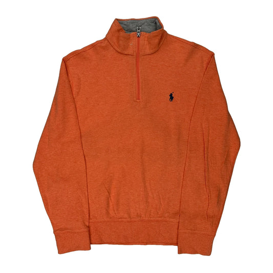 Polo By Ralph Lauren 1/4 Zip - Small Orange Cotton
