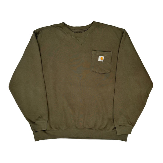 Vintage Carhartt Sweatshirt - 2XL Green Cotton
