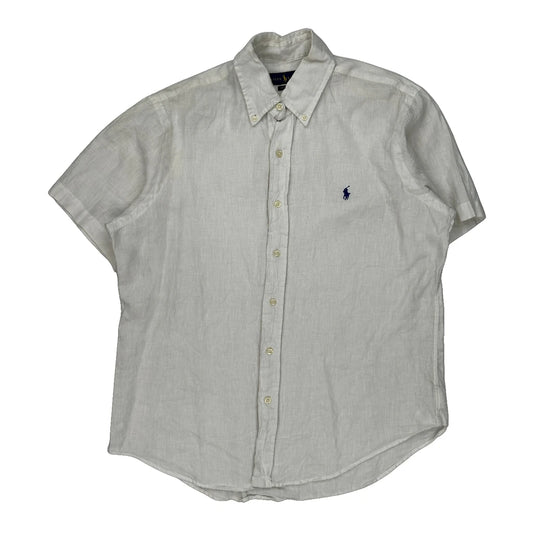 Ralph Lauren Short Sleeve Shirt - Medium White Linen