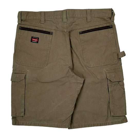 Wrangler Cargo Shorts - 37W 10L Khaki Cotton