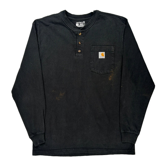 Carhartt Long Sleeve T-Shirt - Medium Black Cotton