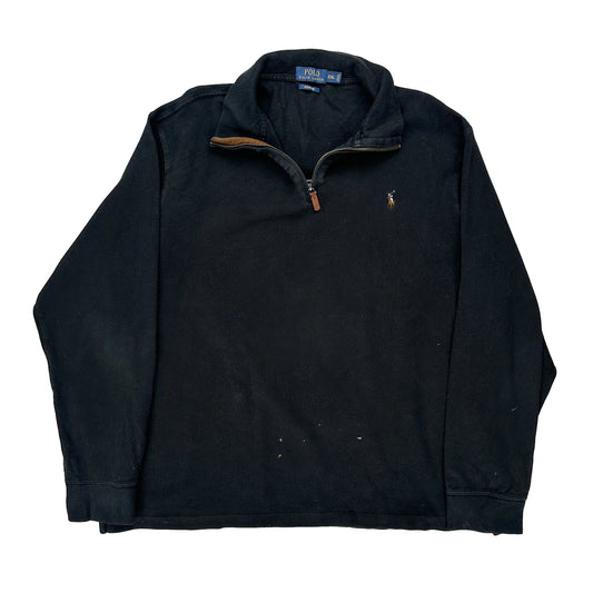 Polo By Ralph Lauren 1/4 Zip - 2XL Black Cotton