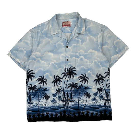 Rjc Graphic Hawaiian Shirt - XL Blue Cotton