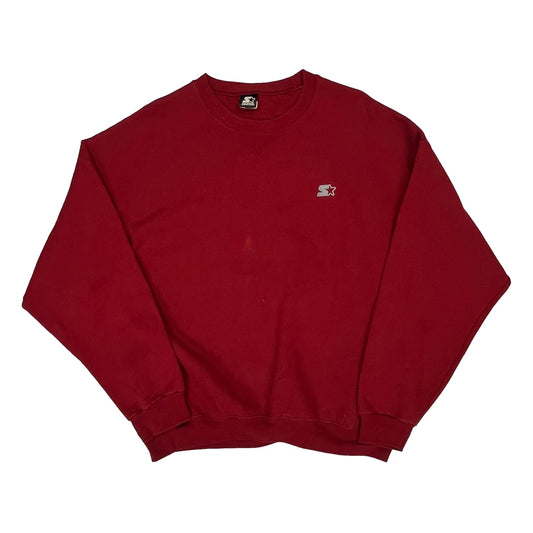 Starter Sweatshirt - XL Red Cotton Blend