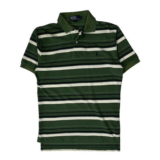 Polo By Ralph Lauren Striped Polo Shirt - Small Green Cotton