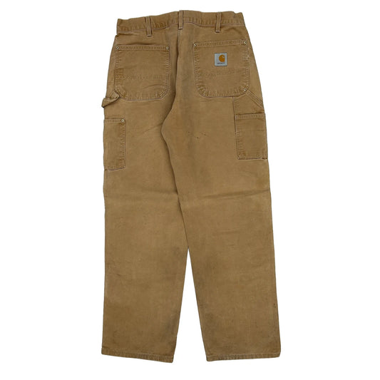 Union Made Carhartt Double Knee Carpenter Trousers - 32W 32L Brown Cotton