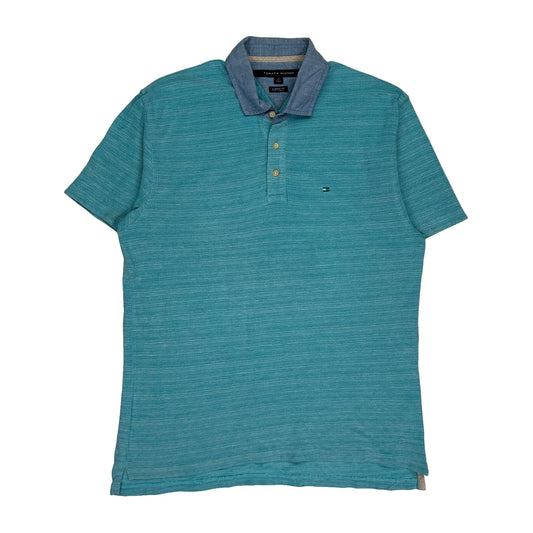 Tommy Hilfiger Polo Shirt - Large Blue Cotton
