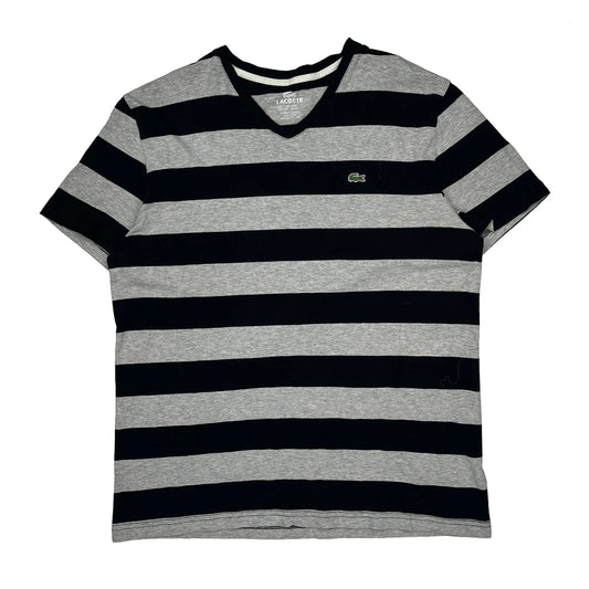 Lacoste Striped T-Shirt - XL Black Cotton