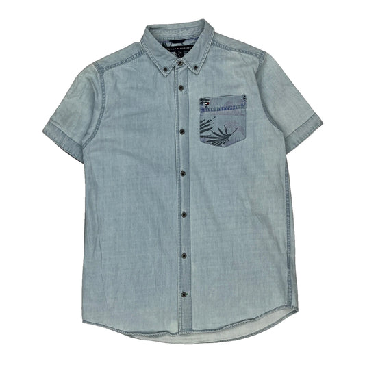 Age 14 Tommy Hilfiger Short Sleeve Shirt - XL Blue Cotton