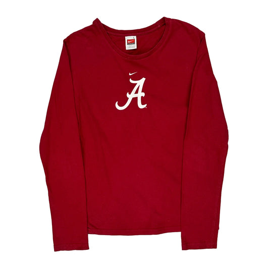 Alabama Nike College Long Sleeve T-Shirt - Large Red Cotton