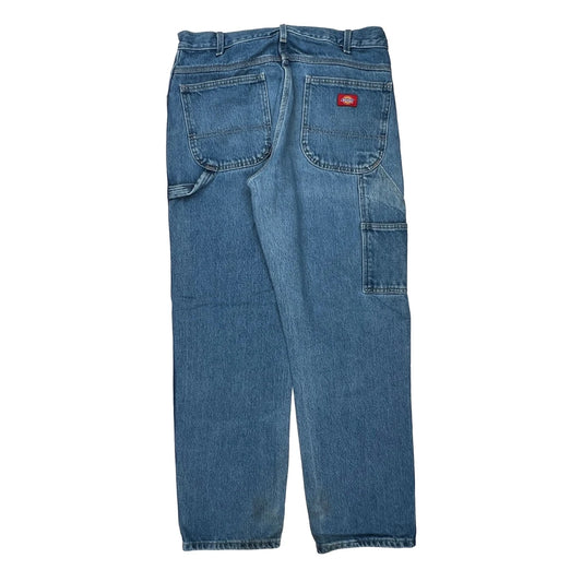 Dickies Double Knee Carpenter Jeans - 33W 30L Blue Denim