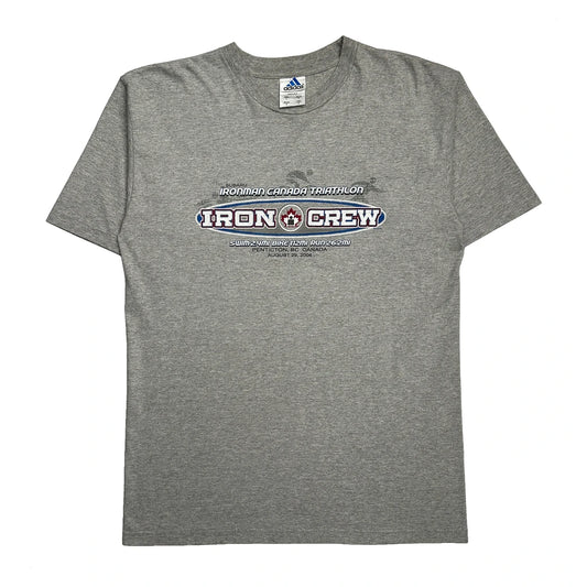Ironman Canada Triathlon Adidas Graphic T-Shirt - Large Grey Cotton