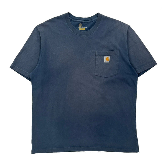 Carhartt T-Shirt - Large Blue Cotton