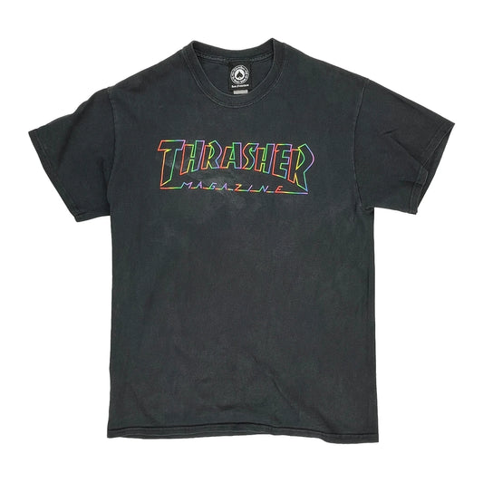 Thrasher Graphic T-Shirt - Medium Black Cotton