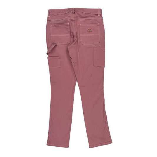 Dickies Carpenter Trousers - 30W 32L Pink Cotton Blend