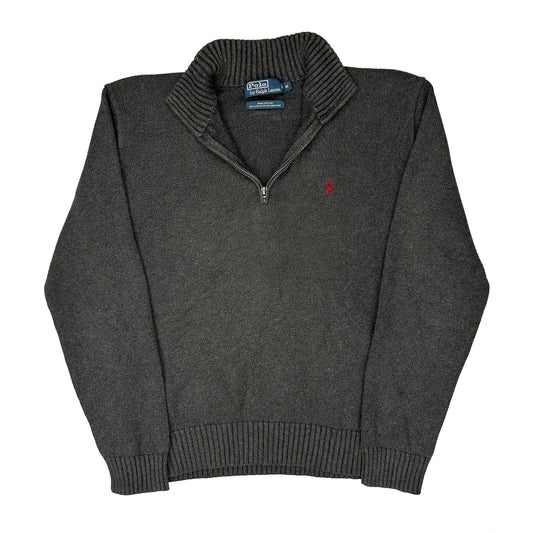 Polo By Ralph Lauren 1/4 Zip - Medium Grey Cotton