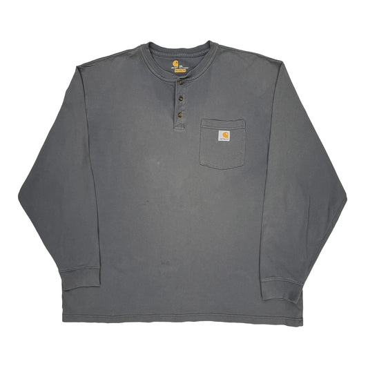 Original Fit Carhartt Long Sleeve T-Shirt - 2XL Grey Cotton