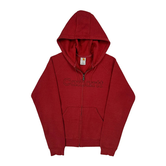 Carhartt Hoodie - Small Red Cotton Blend