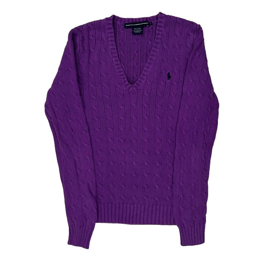 Ralph Lauren Sport Jumper - Large Purple Cotton
