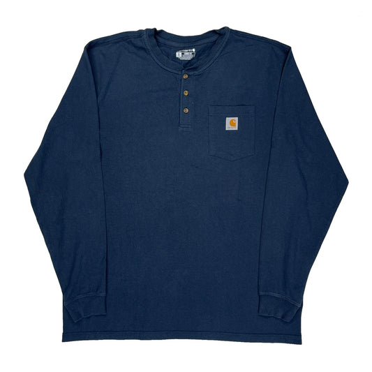Vintage Carhartt Tall Long Sleeve T-Shirt - XL Blue Cotton