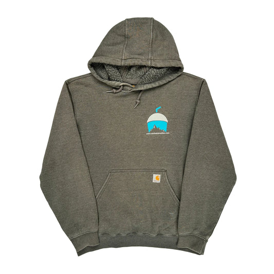 Vintage Carhartt Hoodie - Large Grey Cotton Blend